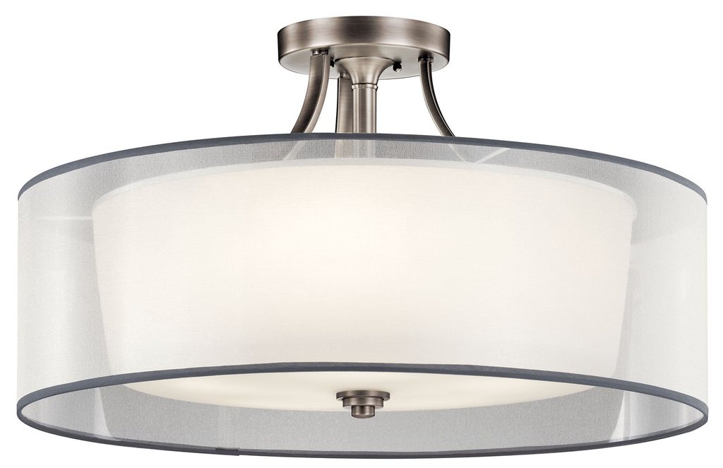 Product image for Kichler 42399AP Lacey™ 5 Light Semi Flush Antique Pewter