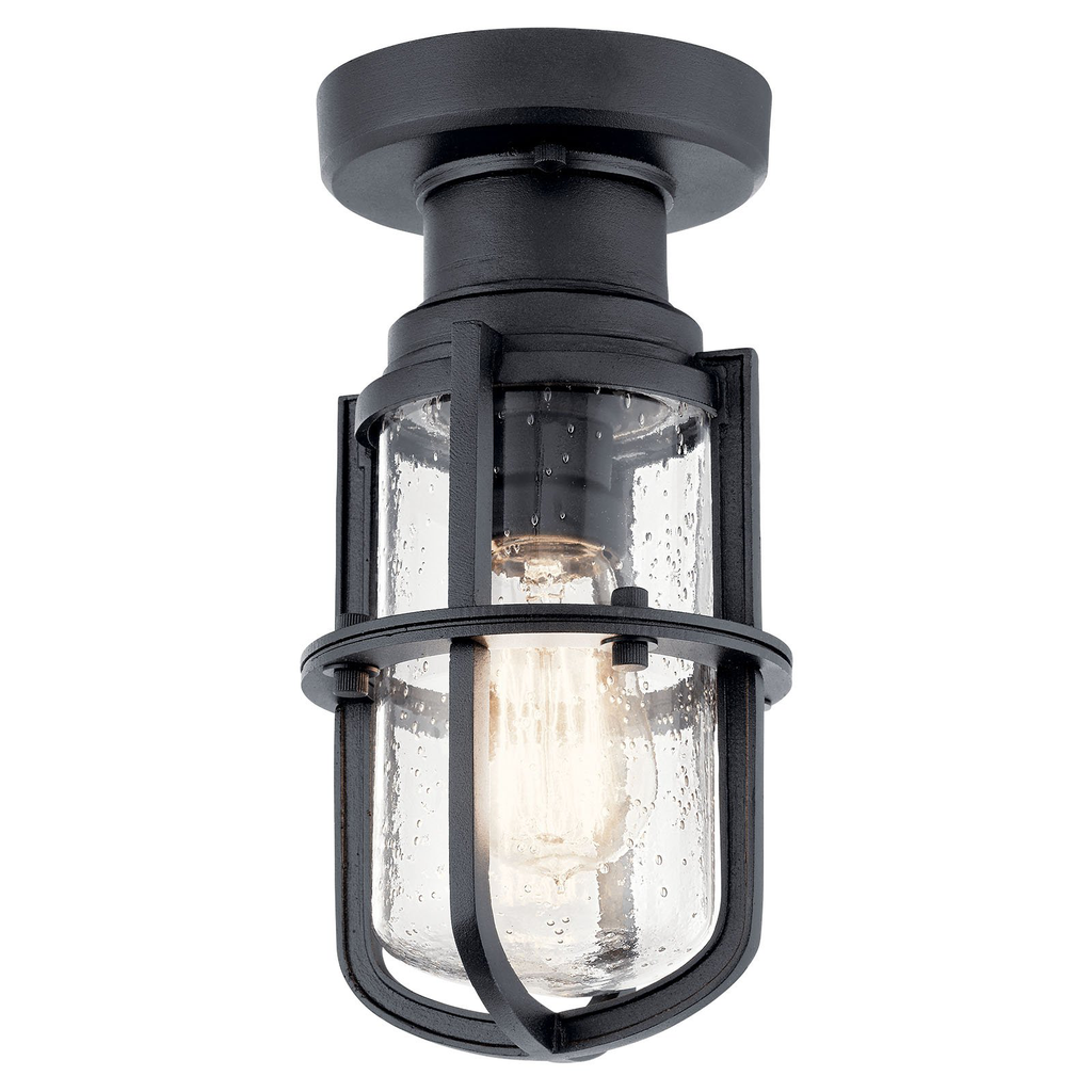 Product image for Kichler 49861BKT Suri 1 Light Flush Mount Textured Black