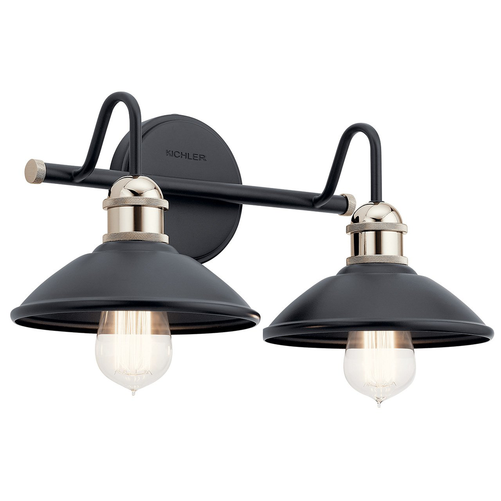 Product image for Kichler 45944BK Clyde 2 Light Vanity Light Black