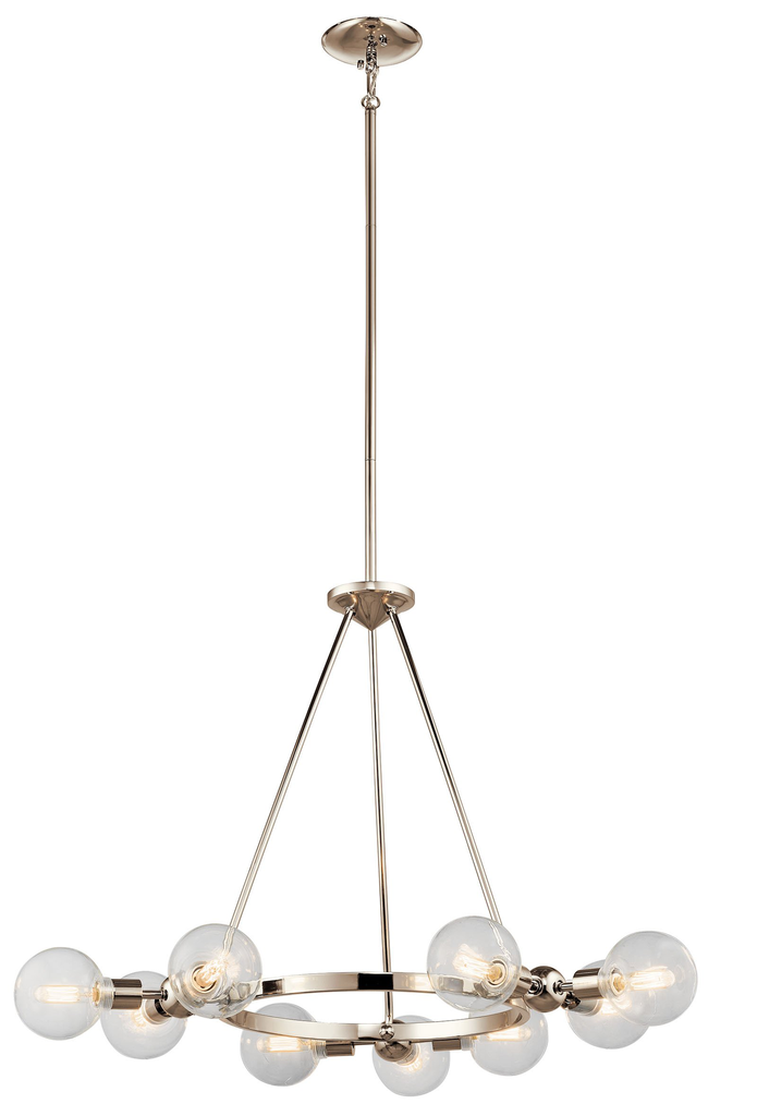 Product image for Kichler 42474PN Garim™9 Light Chandelier Polished Nickel