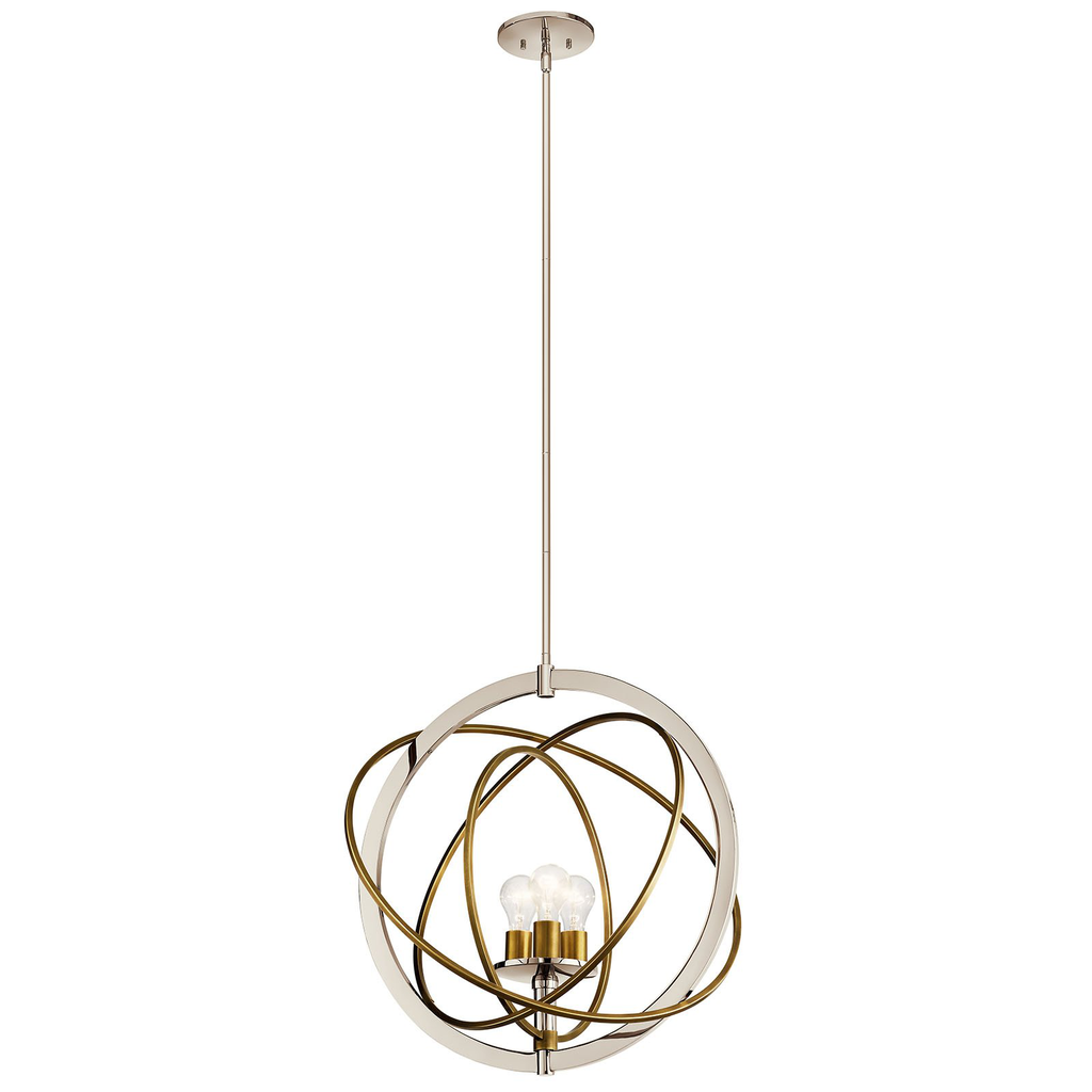 Product image for Kichler 44202PN Ibis 3 Light Medium Pendant Polished Nickel