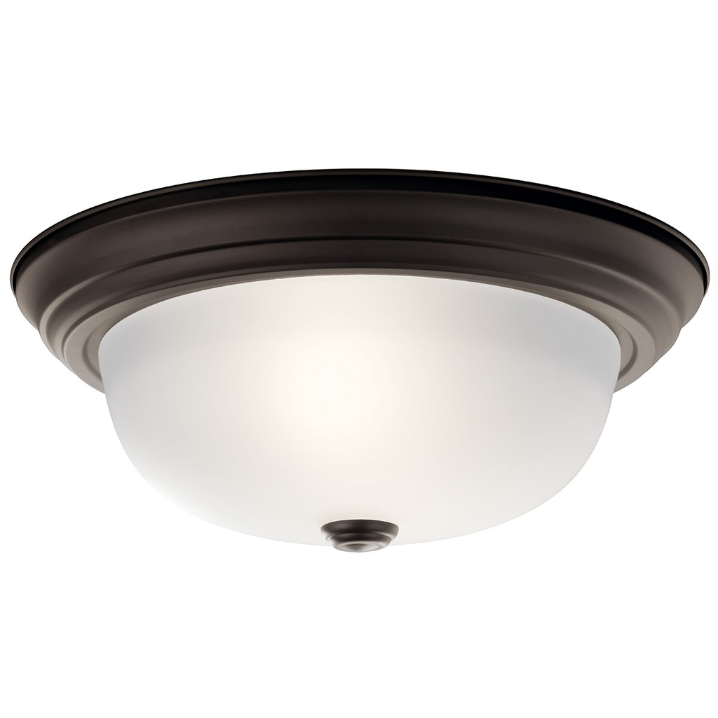 Product image for Kichler 8112OZ 13.25" 2 Light Flush Mount Olde Bronze®