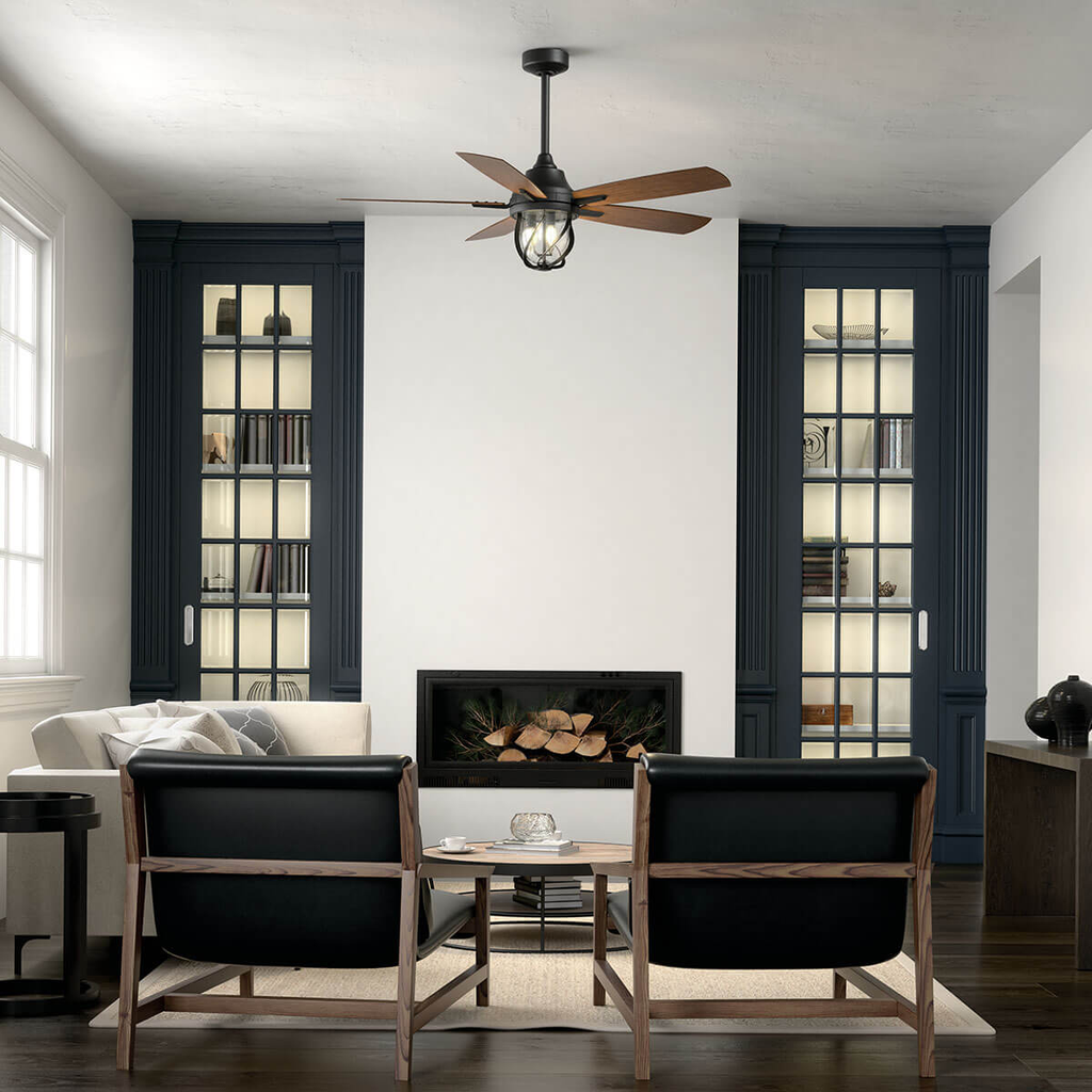 Product image for Kichler 310073DBK Lydra™ LED 52" Ceiling Fan Distressed Black