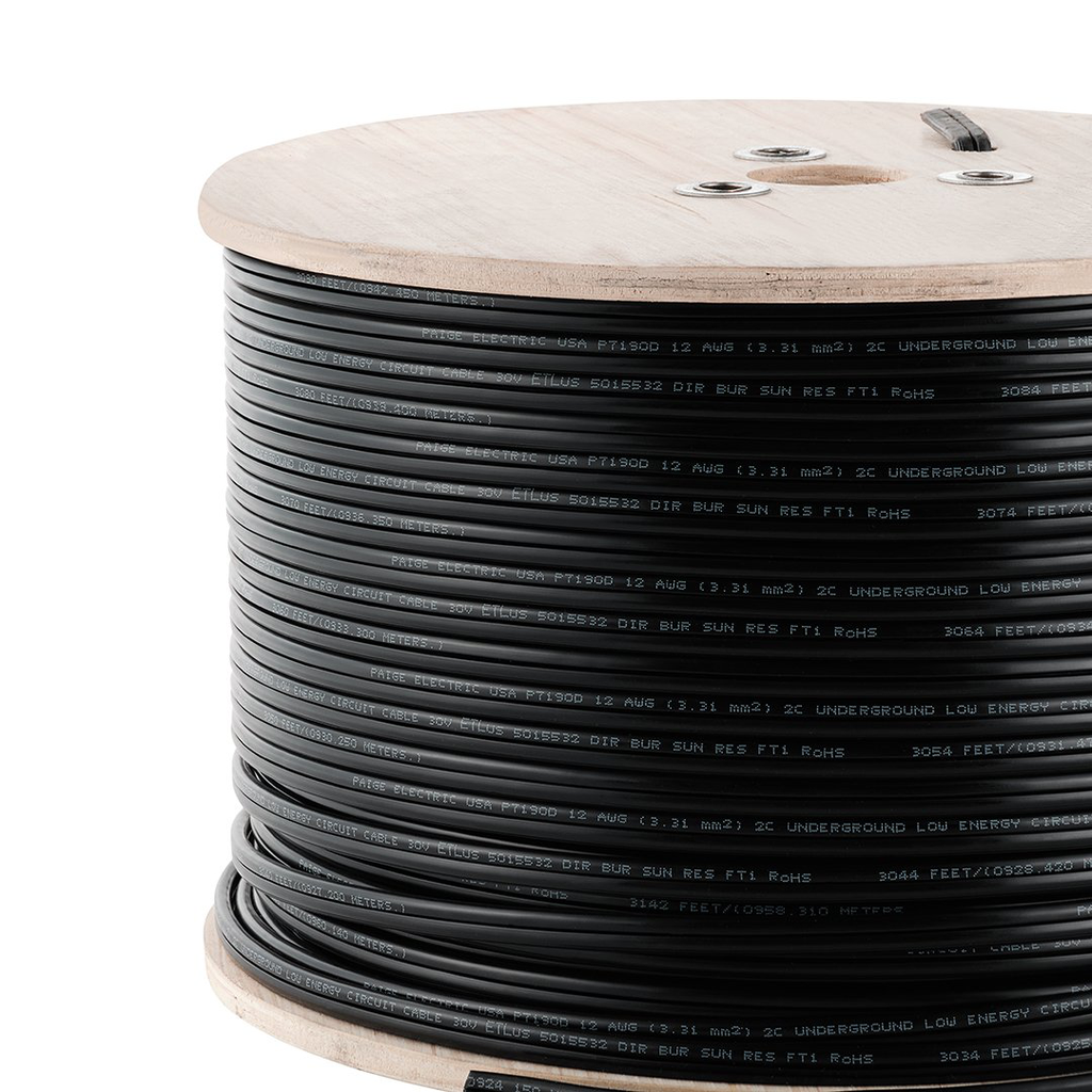 12 Gauge 1000' Low Voltage Cable Black