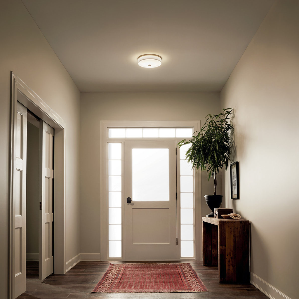 Product image for Kichler 10885NILED Ceiling Space 13" LED Flush Mount Brushed Nickel