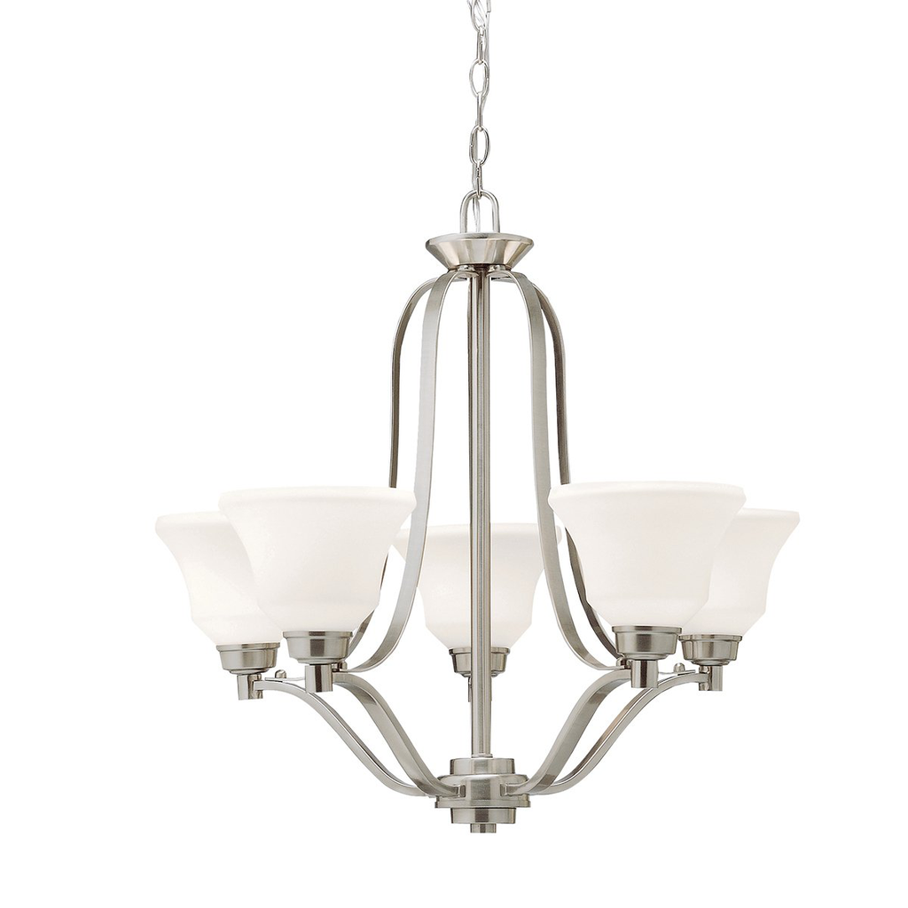 Product image for Kichler 1783NIL18 Langford™ 5 LED Bulb Chandelier Nickel