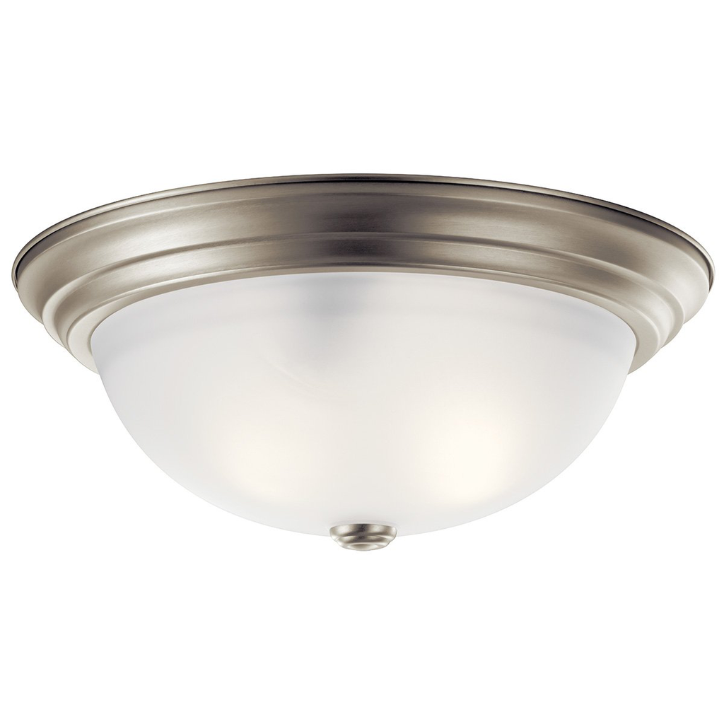 Product image for Kichler 8116NI 15.25" 3 Light Flush Mount Brushed Nickel