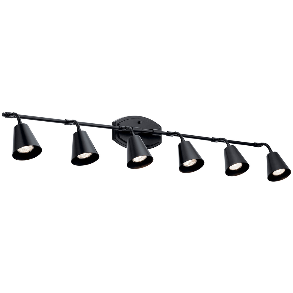 Product image for Kichler 52130BK Sylvia™ 6 Light Rail Light Black