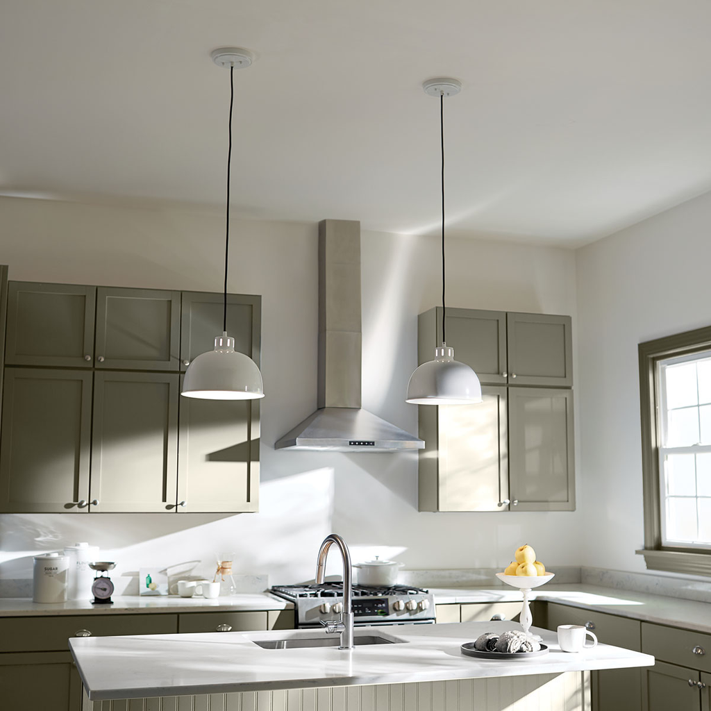 Product image for Kichler 52152WH Zailey™ 11.5" 1 Light Pendant White