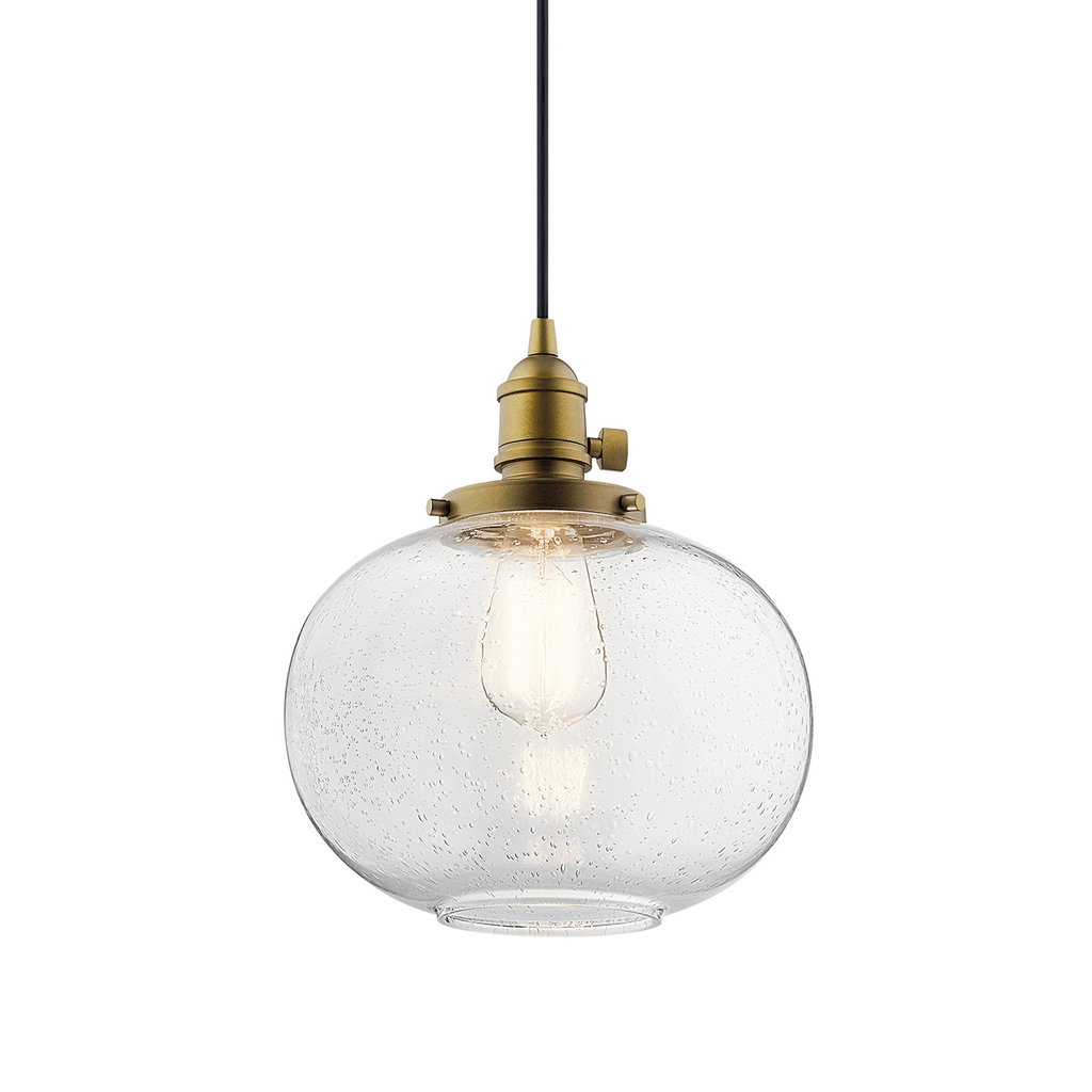 Product image for Kichler 43852NBR Avery 9.75" 1 Light Mini Pendant Natural Brass
