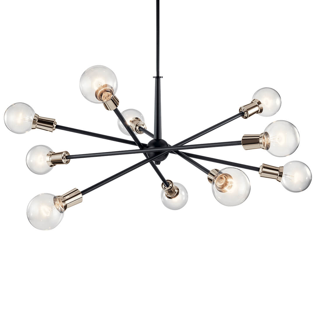 Product image for Kichler 43119BK Armstrong 10 Light Chandelier Black