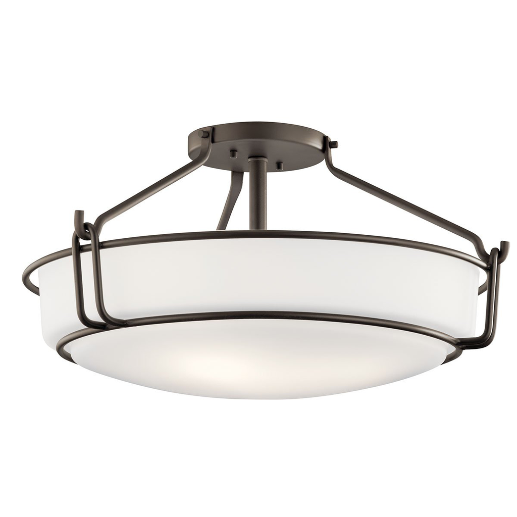 Product image for Kichler 44086OZ Alkire 4 Light Semi Flush Olde Bronze®
