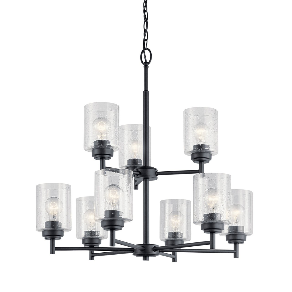 Product image for Kichler 44031BK Winslow™ 9 Light Chandelier Black
