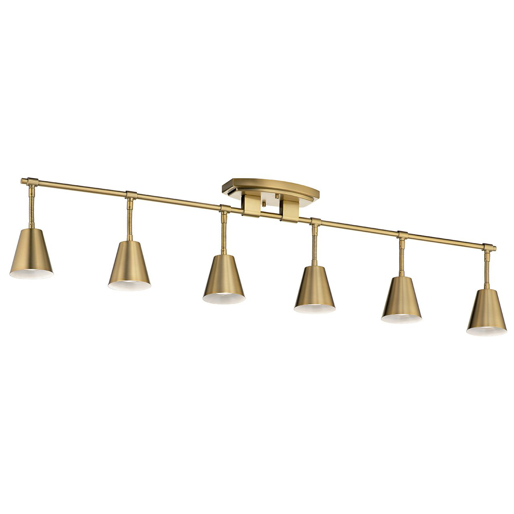 Product image for Kichler 52130BNB Sylvia™ 6 Light Rail Light Brushed Natural Brass