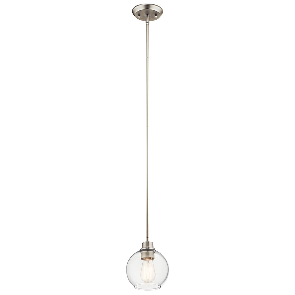 Product image for Kichler 44065NI Harmony 1 Light Mini Pendant Brushed Nickel