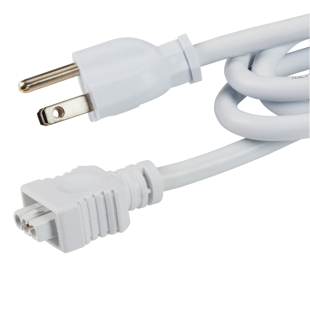 4U/6U Under Cabinet 3-Prong Cord White