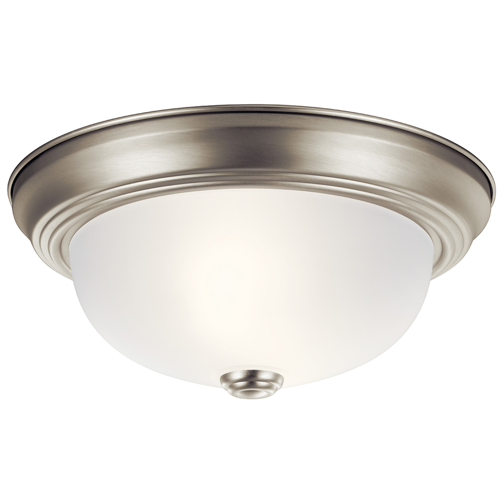Product image for Kichler 8111NI 11.25" 2 Light Flush Mount Brushed Nickel