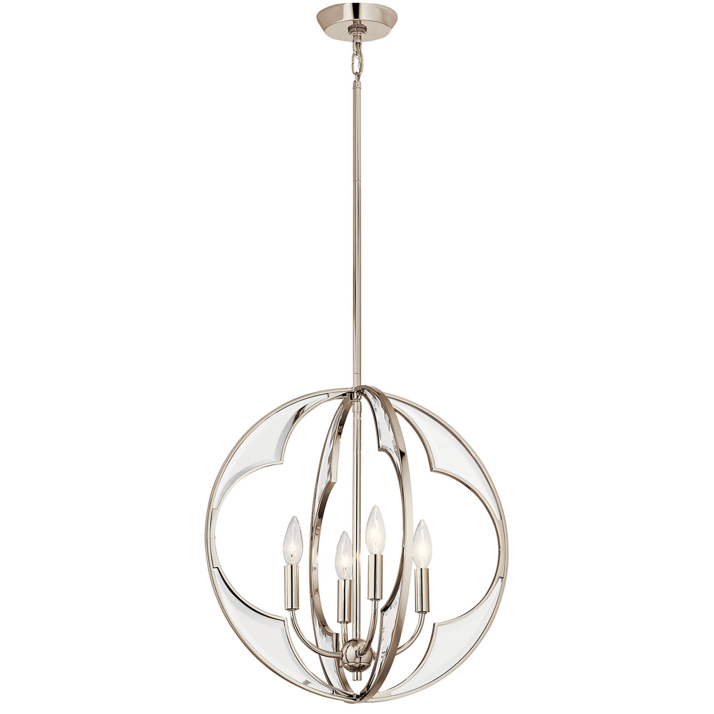 Product image for Kichler 43096PN Montavello™ 4 Light Chandelier Polished Nickel
