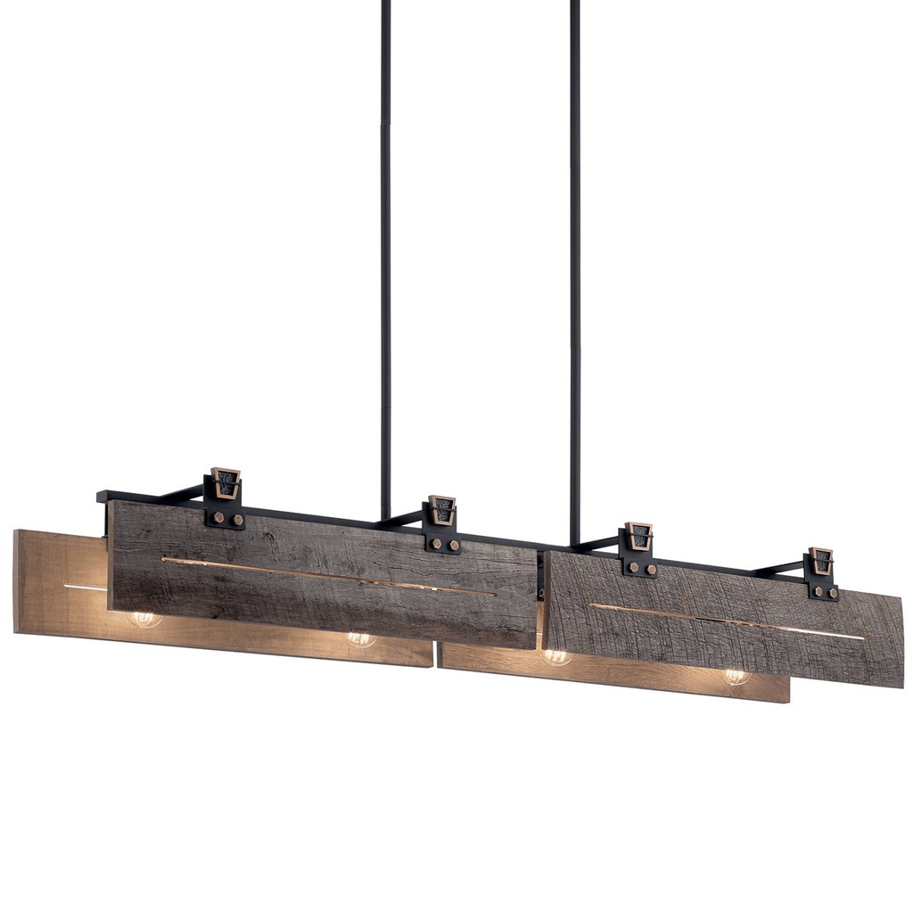 Product image for Kichler 44181BKT Ridgewood 59" 8 Light Linear Chandelier Textured Black