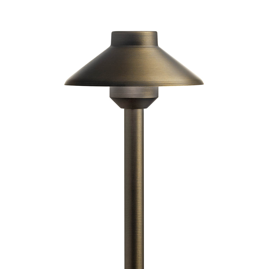 Product image for Kichler 15821CBR30 Short Stepped Dome 12V 3000K Path Light Centennial Brass
