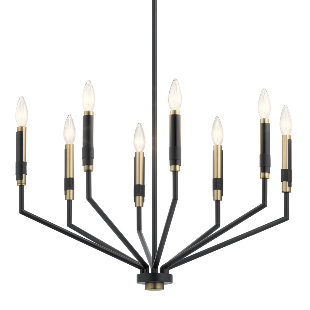 Product image for Kichler 52349BK Armand 26" 8 Light Chandelier Black and Bronze