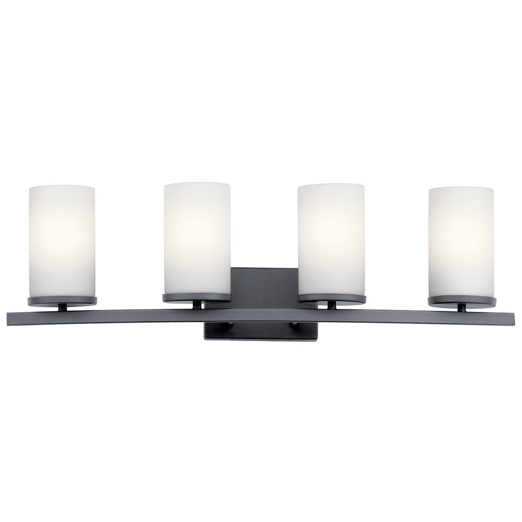 Product image for Kichler 45498BK Crosby 4 Light Vanity Light Black