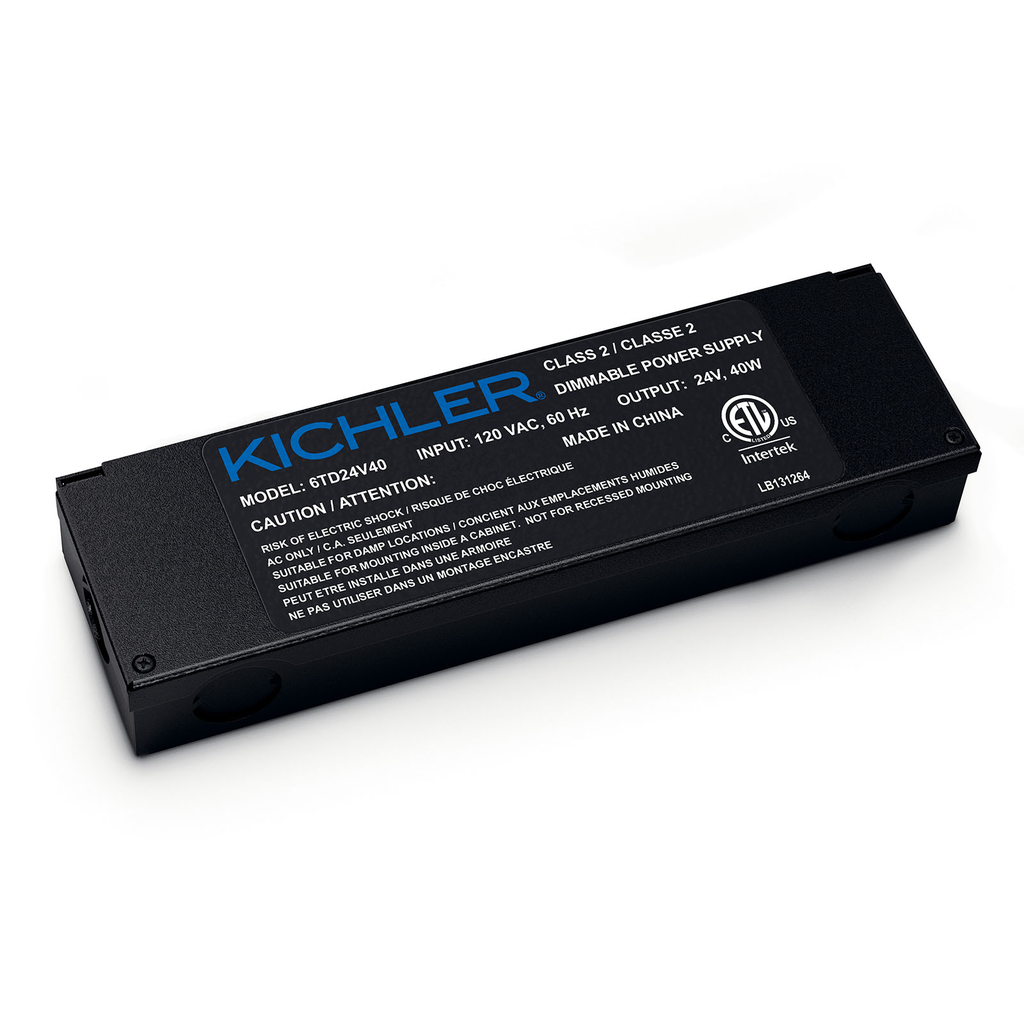 Product image for Kichler 6TD24V40BKT 6TD 24V Dimmable 40W Power Supply Textured Black