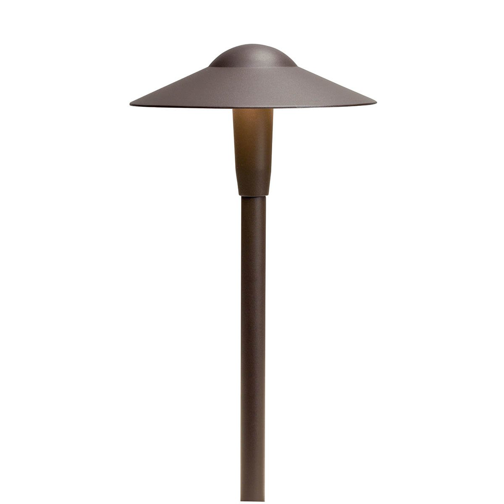 Product image for Kichler 15811AZT30R Short Dome 3000K LED Path Light Textured Architectural Bronze