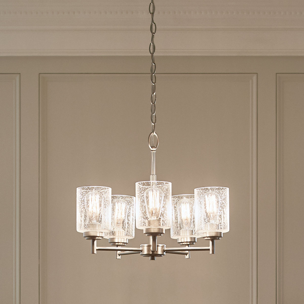 Product image for Kichler 44030NI Winslow™ 5 Light Chandelier Brushed Nickel