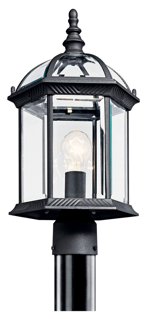 Product image for Kichler 49187BK Barrie 1 Light Post Mount Black