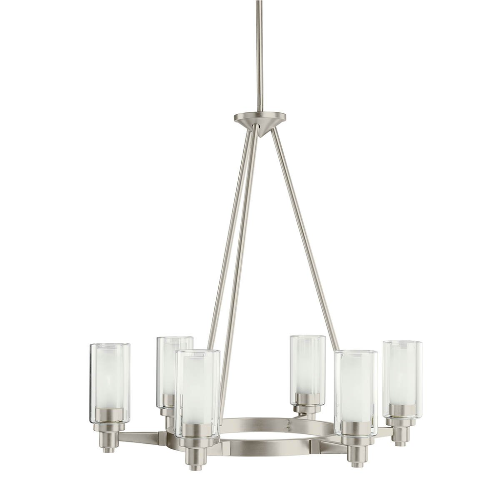 Product image for Kichler 2344NI Circolo 6 Light Chandelier Brushed Nickel