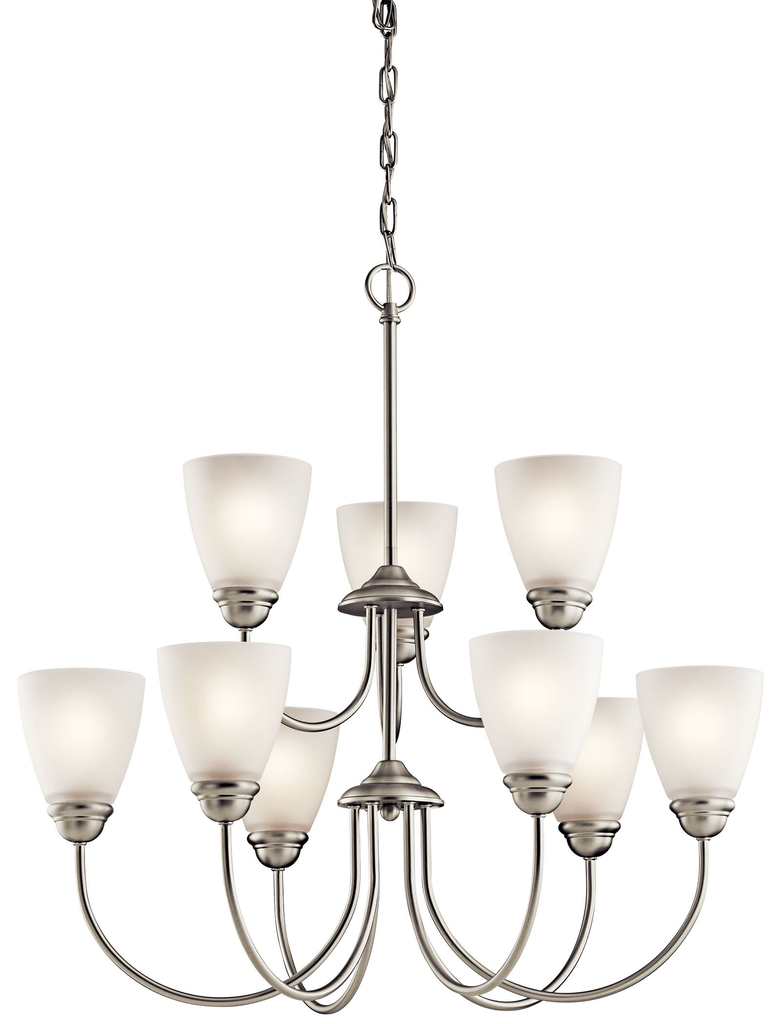 Product image for Kichler 43639NI Jolie 9 Light Chandelier Brushed Nickel
