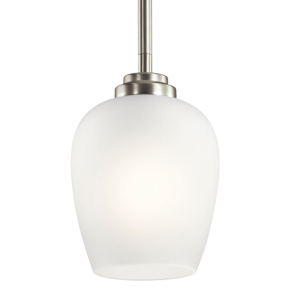 Product image for Kichler 44380NI Valserrano™ 7.75" 1 Light Mini Pendant Brushed Nickel