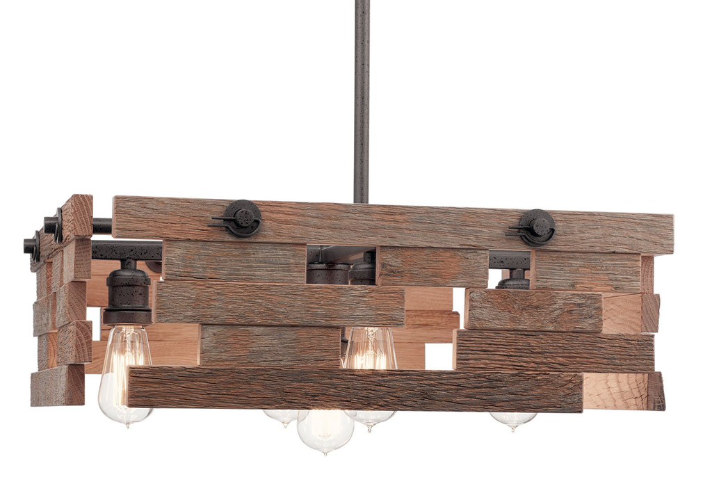 Product image for Kichler 44228AVI Cuyahoga Mill™ 5 Light Chandelier Anvil Iron