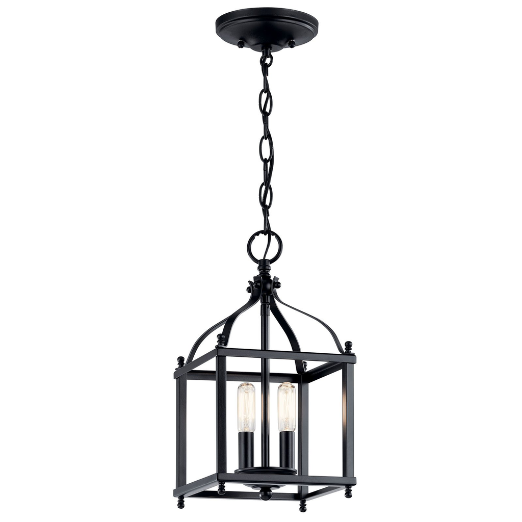 Product image for Kichler 42565BK Larkin™ 2 Light Mini Pendant Black