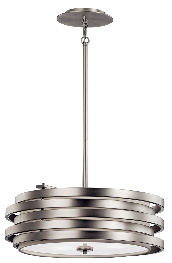 Product image for Kichler 43301NI Roswell™ 3 Light Pendant Brushed Nickel