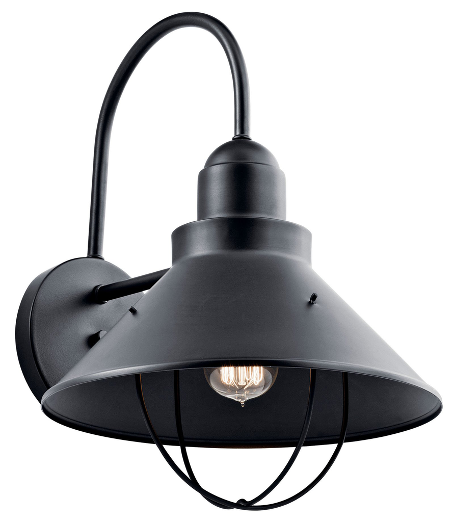 Product image for Kichler 9142BK Seaside™16.5" 1 Light Outdoor Wall Light Black