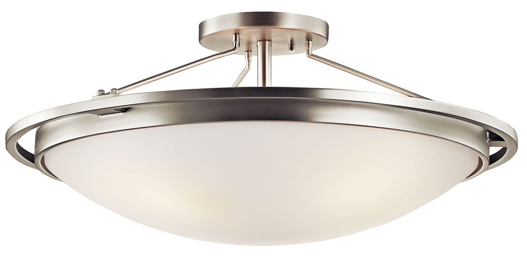 Product image for Kichler 42025NI 23.25" 4 Light Semi Flush Brushed Nickel