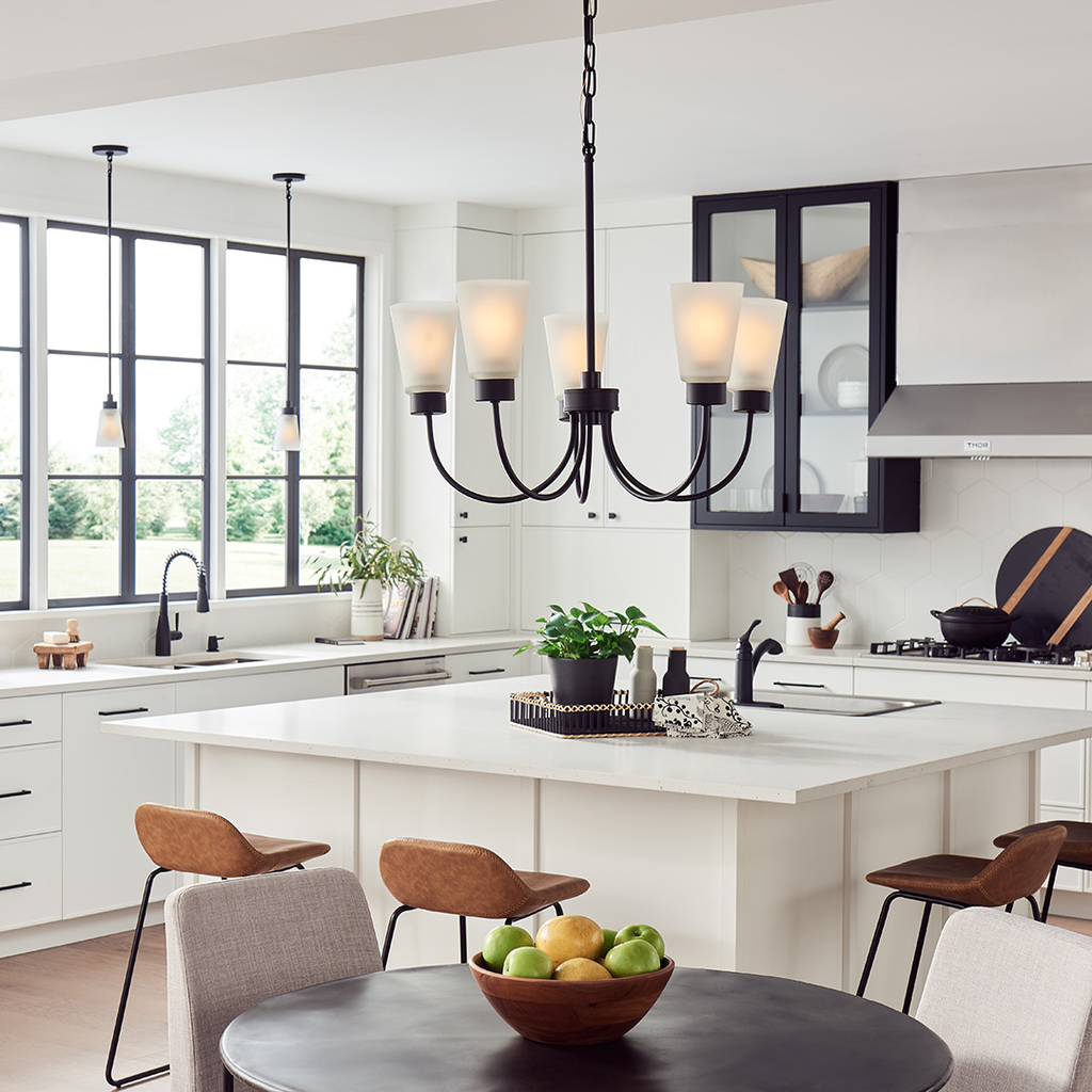 Product image for Kichler 52443BK Erma 24" 5 Light Chandelier Black