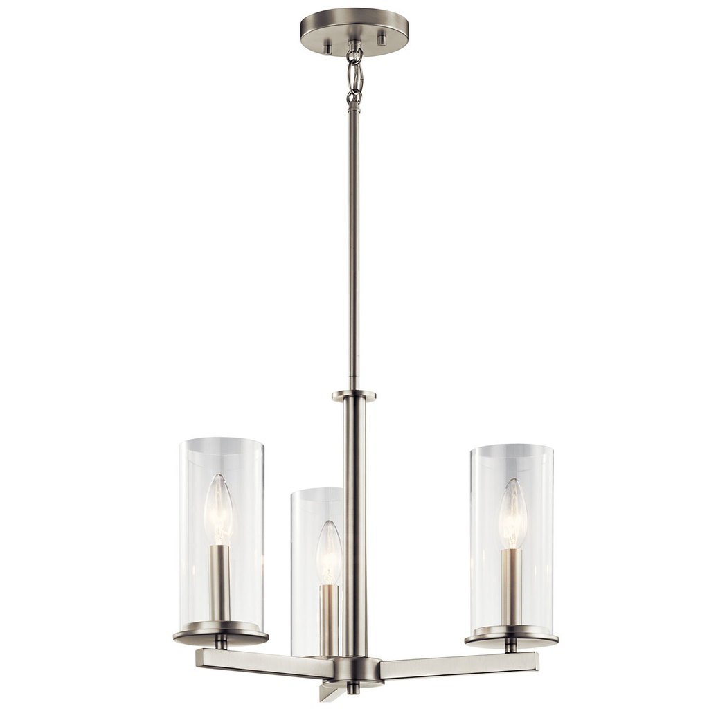 Crosby 14" Convertible Chandelier Nickel