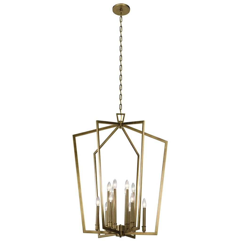 Abbotswell 30" 12 Light Chandelier Brass