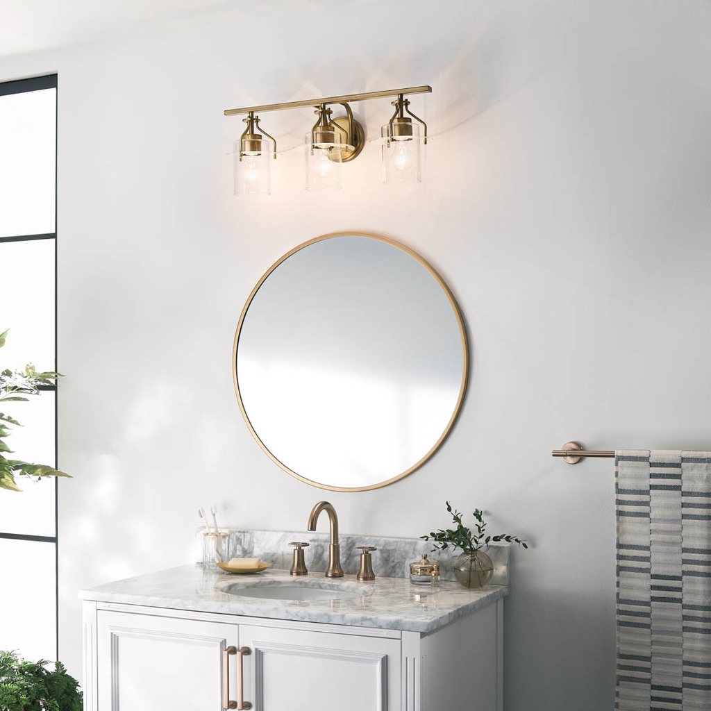 Product image for Kichler 55079NBR Everett™ 34" Vanity Light Natural Brass