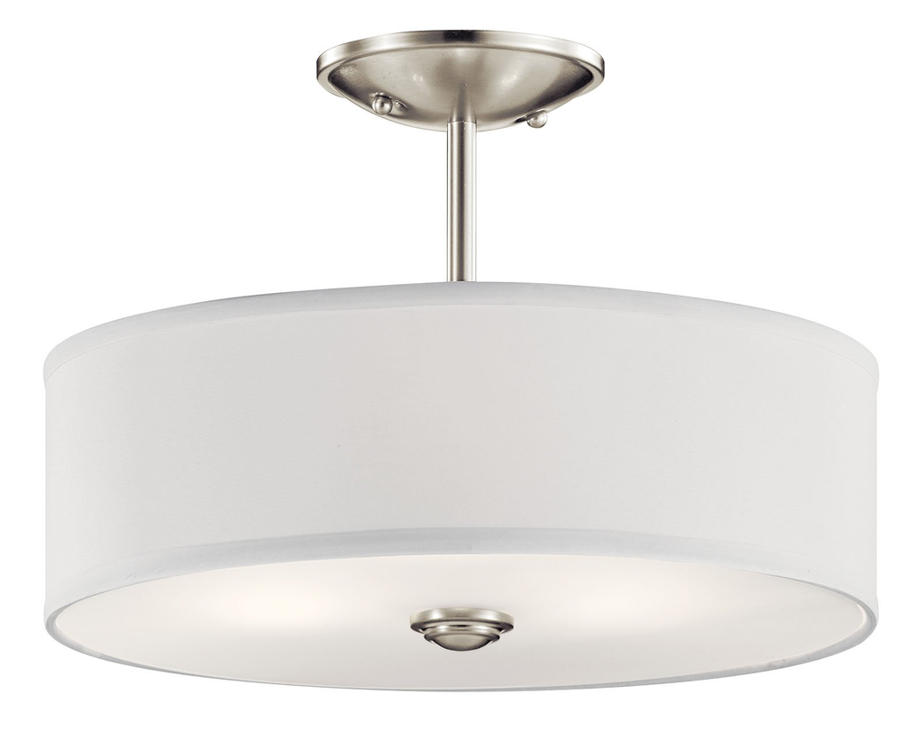 Product image for Kichler 43675NI Shailene™ 3 Light Semi Flush Brushed Nickel
