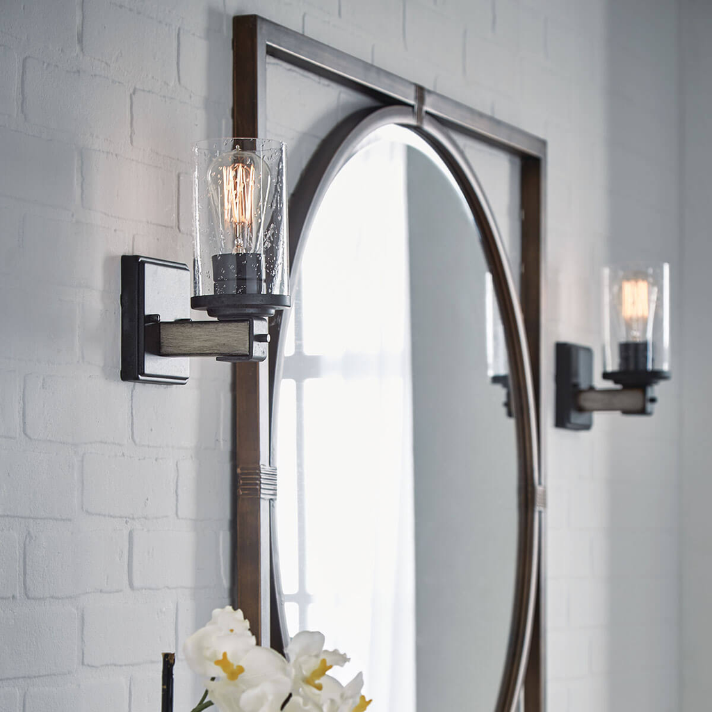 Product image for Kichler 37400 Barrington 1 Light Wall Sconce Anvil Iron