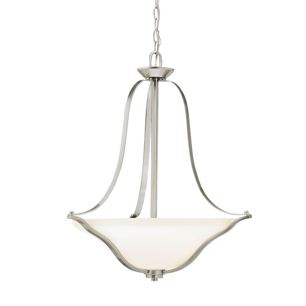 Product image for Kichler 3384NI Langford™ 3 Light Inverted Pendant Brushed Nickel