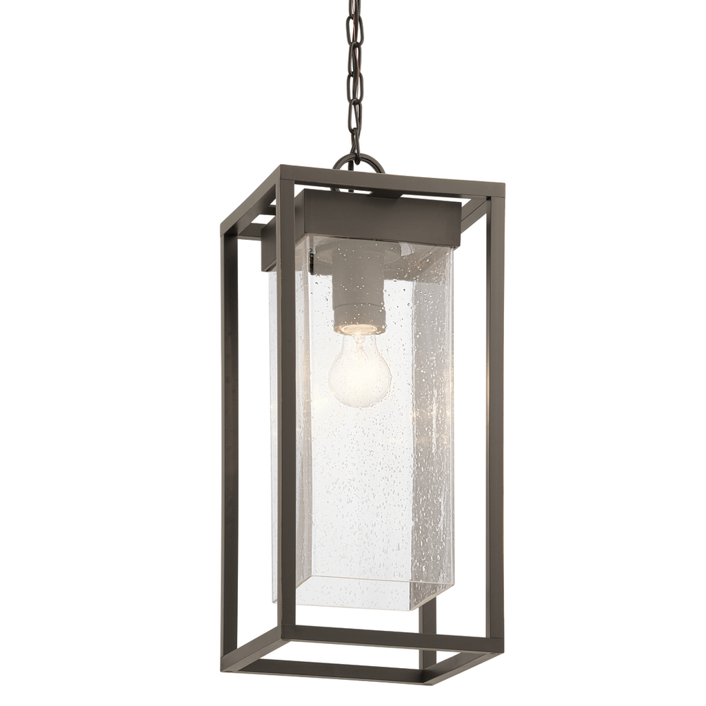 Product image for Kichler 59064OZ Mercer™ 24" 1 Light Pendant Clear Seeded Glass Olde Bronze®