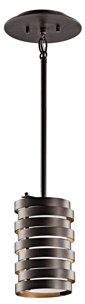 Product image for Kichler 43304OZ Roswell™ 1 Light Mini Pendant Olde bronze