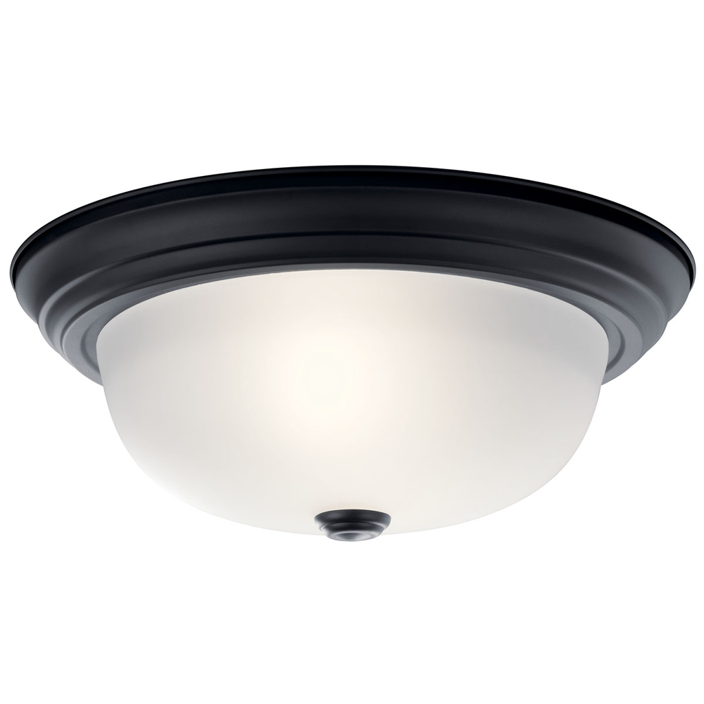 Product image for Kichler 8112BK 13.25" 2 Light Flush Mount Black