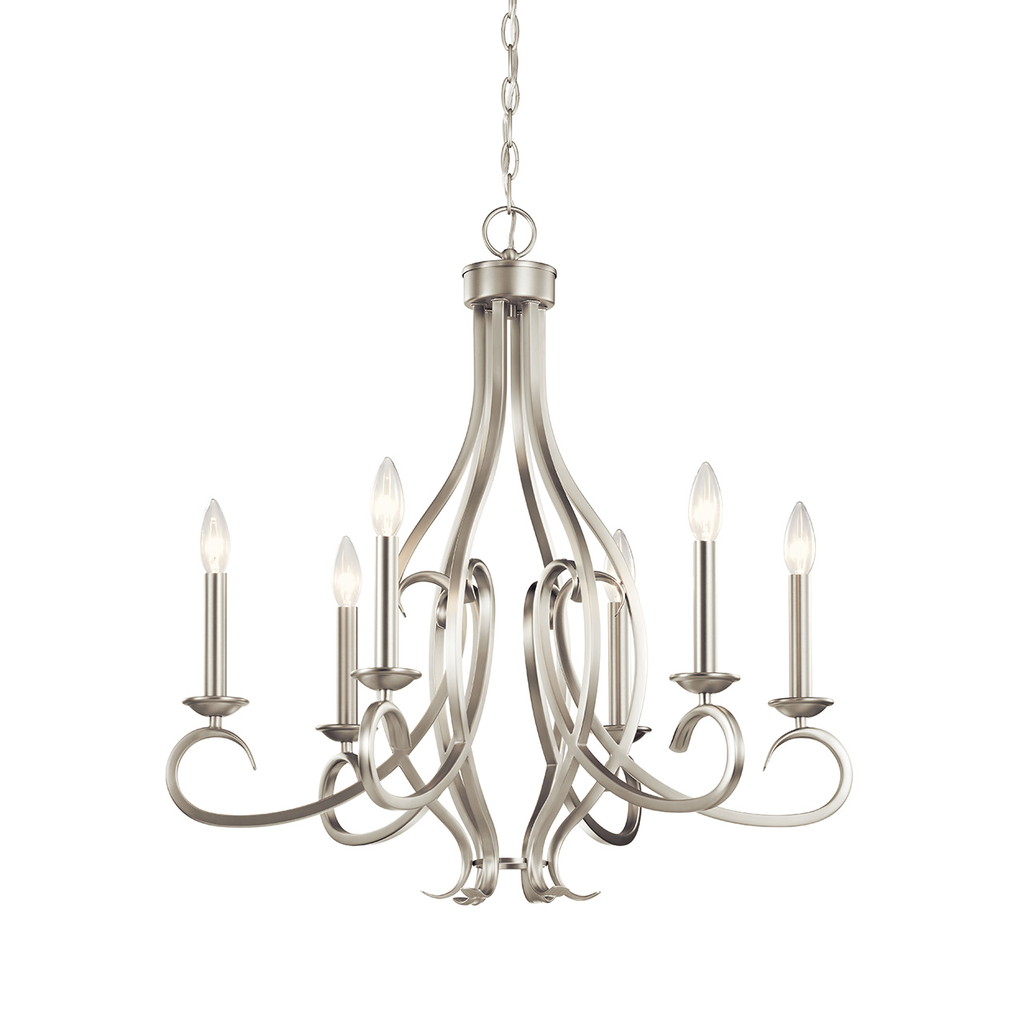 Product image for Kichler 52240NI Ania 6 Light Chandelier Brushed Nickel