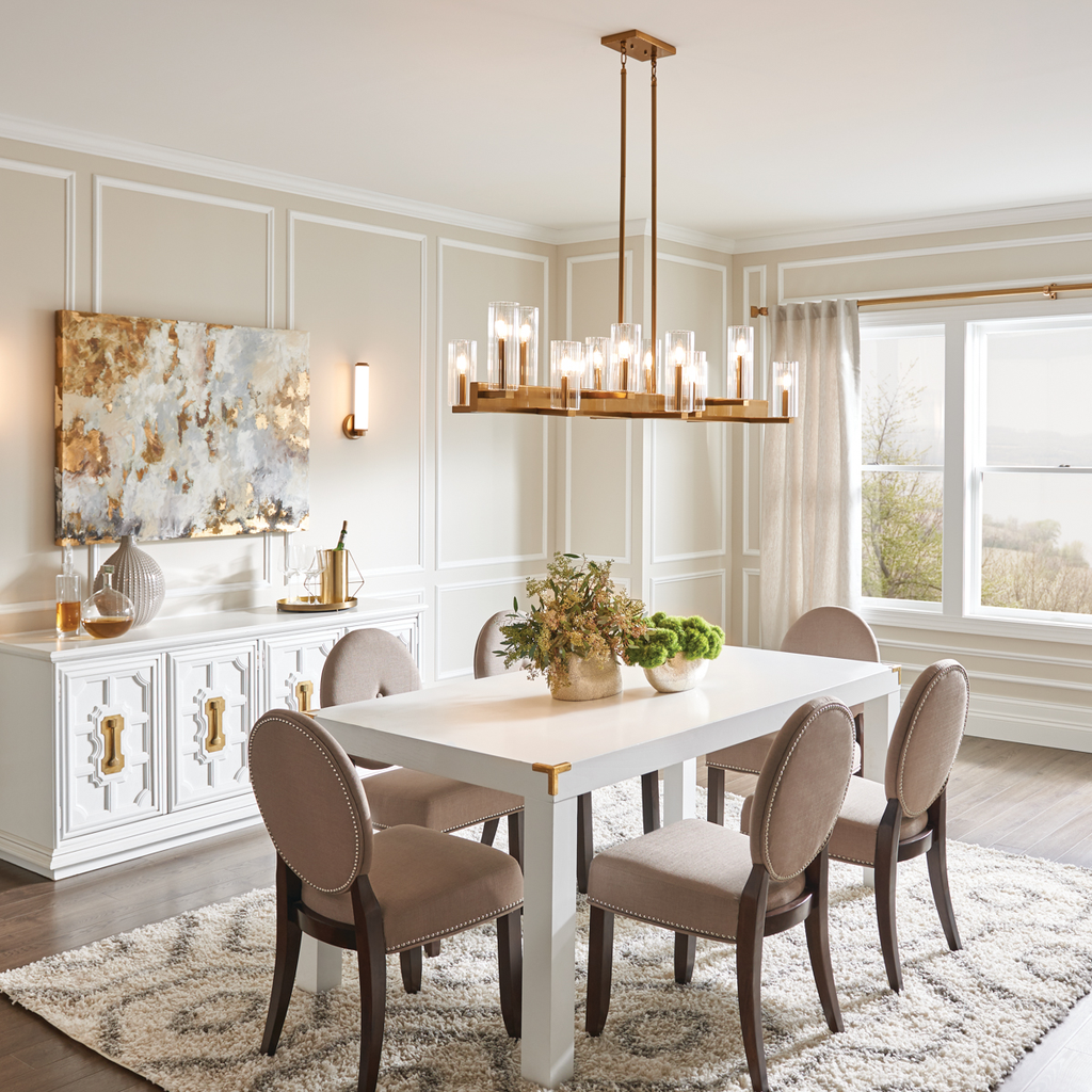 Product image for Kichler 44317FXG Cleara™ 14 Light Linear Chandelier Fox Gold